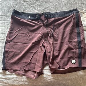 Vuori Board Shorts Brown and Black Quick-Dry